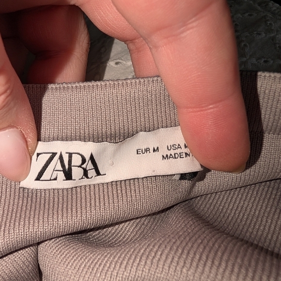 NWOT Zara Elegant Blue Ribbed Dress Strapless form fitting size Medium - Picture 6 of 7